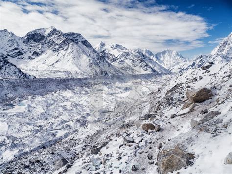 Mountain Snow And Glacial Landscape Himalayas At Snow