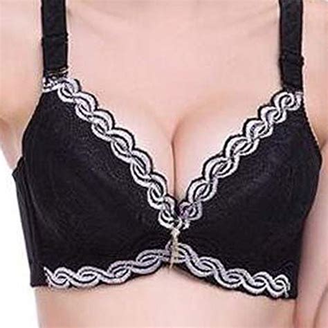 Buy Female Underwear Small Breast Push Up Bra Minimizer Deep Vs 5cm Thick Padded Brassiere Lace