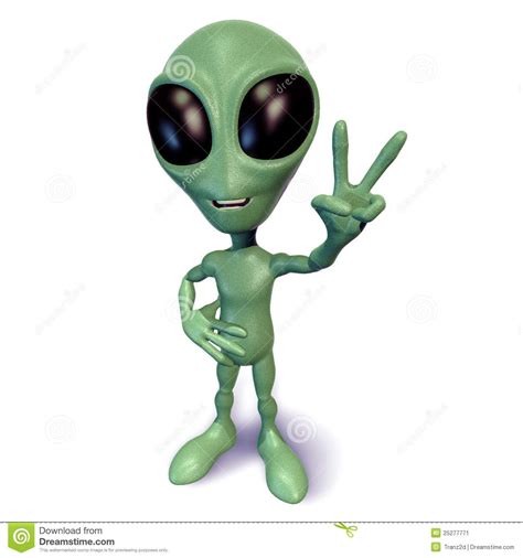 Little Green Alien Gesturing Peace Alien Alien Aesthetic Illustration