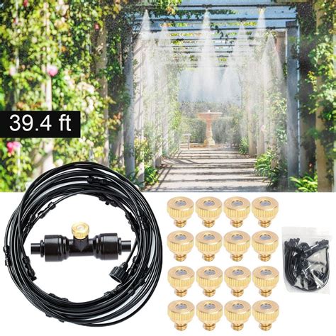 Deago 394ft 12 M Outdoor Misting Cooling System Cooler Plants Watering Patio Water Mister