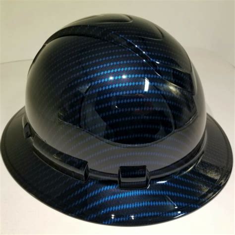 New Full Brim Hard Hat Custom Hydro Dipped Deep Blue Candy Carbon Fiber Sick Ebay