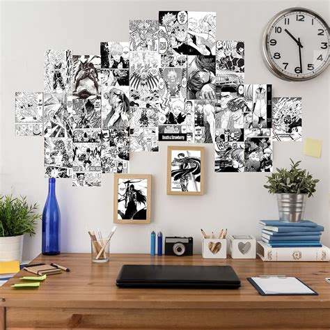 Manga Wall Collage Kit Black And White PCS Anime Manga Aesthetic Wall Decor Manga Panels For