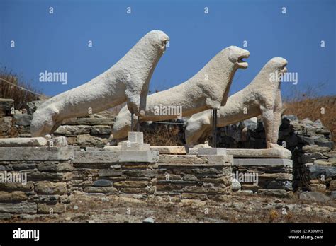 The Naxian Lions Terrace In The Archaeological Site Of The Sacred