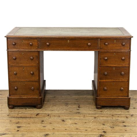 Victorian Antique Oak Pedestal Desk M Penderyn Antiques