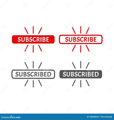 Custom Subscribe Button For Your Channel Stock Vector Illustration Of