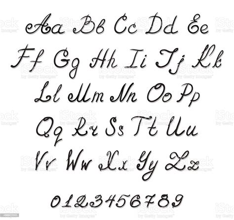 Alphabet Handwriting Fonts Stock Illustration Download Image Now