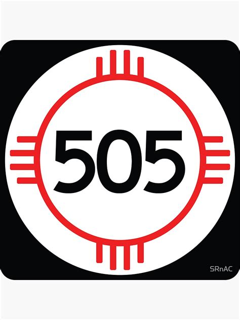New Mexico State Route 505 Area Code 505 Sticker By Srnac Redbubble