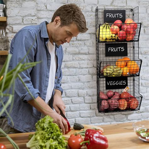 3pcs Hanging Basket Wall Fruit And Vegetable Storage Kitchen Organizer 予約販売