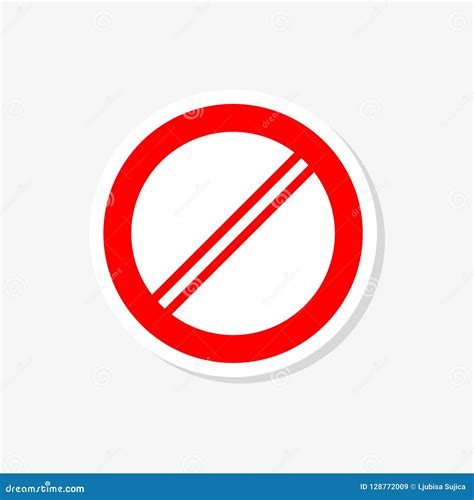Prohibition No Symbol Red Round Stop Warning Sticker Stock Vector