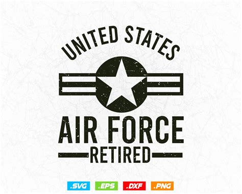 United States Retired Air Force Military Retirement Svg Png Us Air