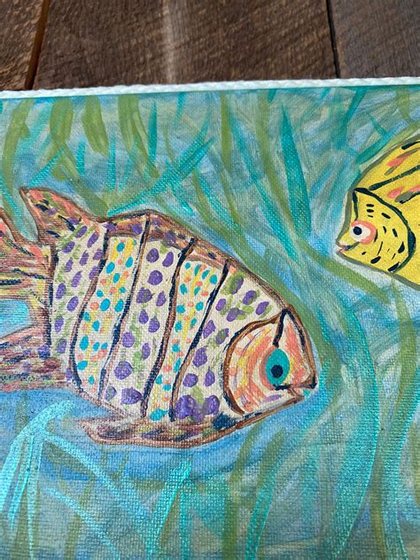 Original Acrylic Fish Painting Etsy