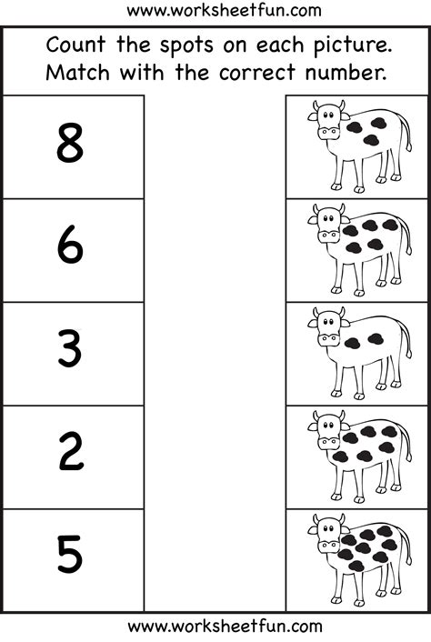 Count The Spots On Each Picture 8 Worksheets Preschool Math Worksheets Printable Preschool
