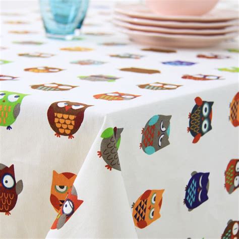 Korean Cute Owl Cotton Tablecloths Tablecloth Cover Towel Factory Direct Wholesale Cotton Table