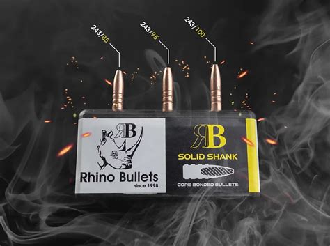 Rhino 243 Solid Shank 50 Units Bullets 360 Arms