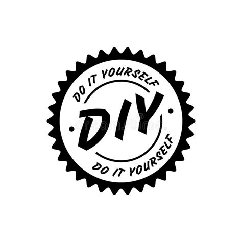 Diy Logo Stamp Design Isolated On White Background Stock Illustration