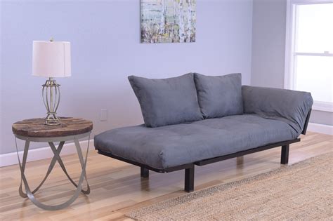 The most common daybed futon material is linen. Spacely Futon Daybed/Lounger with Mattress Suede Gray by ...