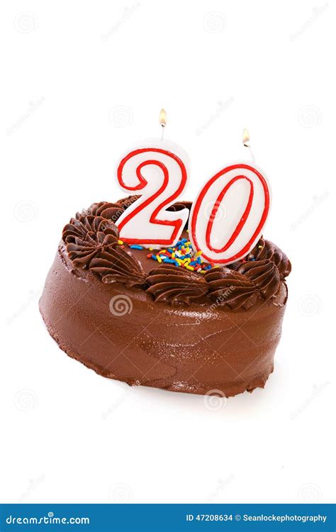 Cake Cake To Celebrate 20th Birthday Stock Photo Image Of Background