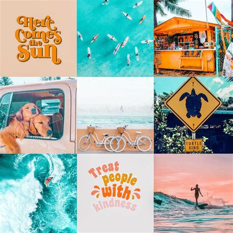 Beach Aesthetic Photo Collage Digital No Images Mailed To Etsy