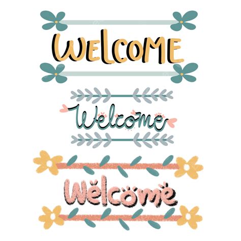 Hand Written Welcome Lettering Set Design Welcome Lettering Welcome