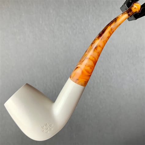 Perfect Handful Billiard Smooth Finish Meerschaum Pipe 14 Bend By