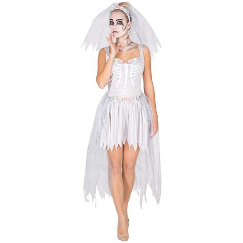 sexy brautkleid skelett kostüm karneval fasching halloween damen kleid geist ebay