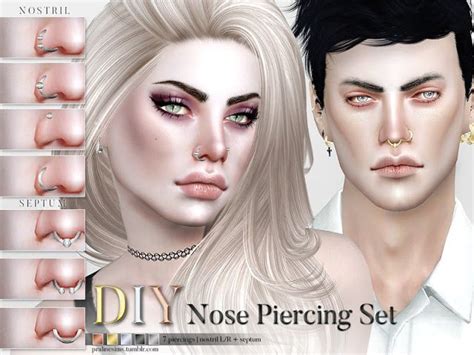The Best Nose Piercing Set By Pralinesims Sims 4 Sims 4 Piercings