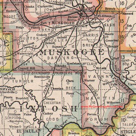 Muskogee County Oklahoma 1922 Map