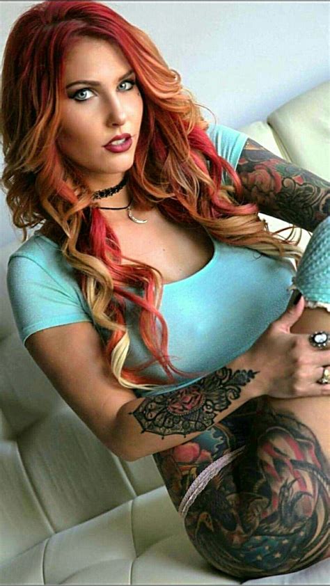 Most Beautiful Faces Beautiful Redhead Hot Tattoos Life Tattoos
