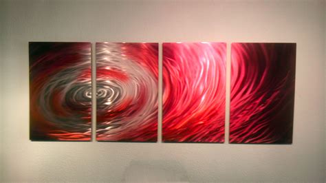 Crimson Surge Abstract Metal Wall Art Contemporary