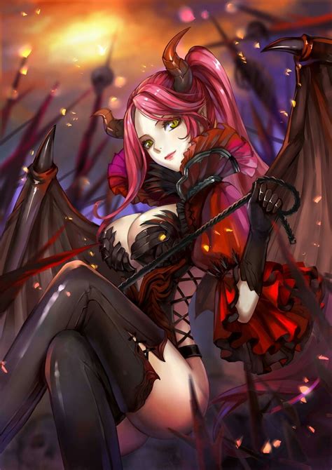 Anime Girl Red Hair Demon