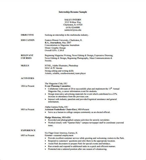 From 13 you can get a part time job which can be a great way to earn some extra cash while you're still at school. 10+ Internship Resume Templates - DOC, Excel, PDF , PSD | Free & Premium Templates