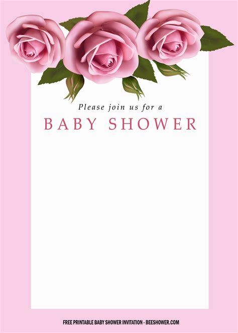 Free Floral Pink Baby Shower Invitation Templates Free Printable