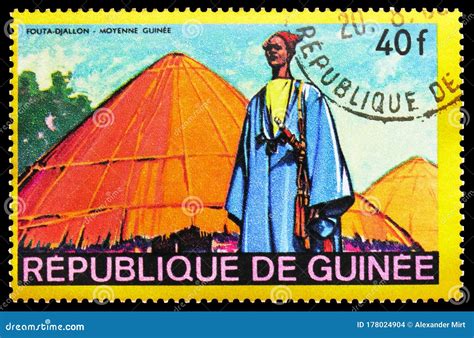 Postage Stamp Printed In Guinea Shows Fouta Djallon Moyenne Guinea