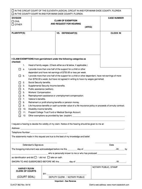 Florida Claim Exemption Request 2018 2024 Form Fill Out And Sign