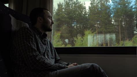 Sad Young Man Looking Through The Window Stock Photo Image Of Illness