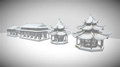 Chinese Ancient Wooden Buildings 3d Model By Leoleung 7939505