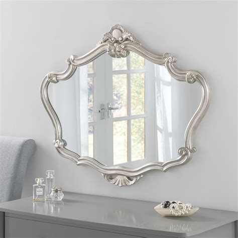 Silver Ornate Detailed Large Mirror Silver Ornate Mirror