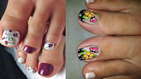 Aplicar esmalte de uñas en las uñas y esperar hasta que se seque completamente. Uñas decoradas con FLORES y MARIPOSAS para los PIES - ElSexoso