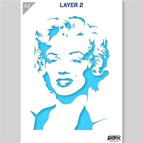 Qbix Marilyn Monroe Stencil 2 Lagen A3 Formaat Stencil 2 Lagen A3