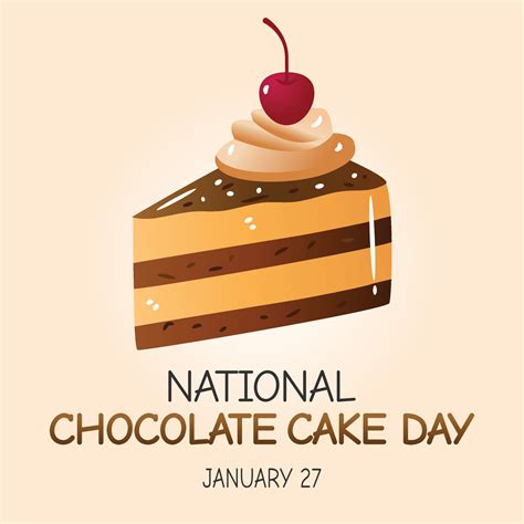 National Chocolate Cake Day Vector Illustration 5481785 Vector Art At