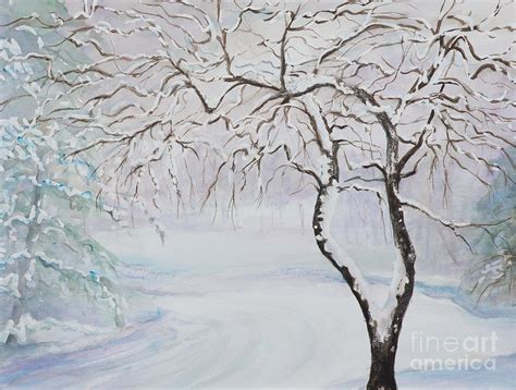 Snowy Afternoon Painting By Barbara Woodruff Fine Art America
