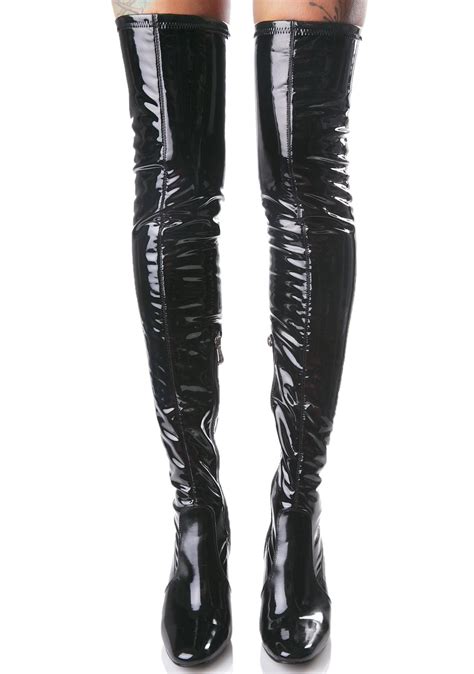 Midnight Neptune Thigh High Boots Thigh High Boots Clear Heel Boots