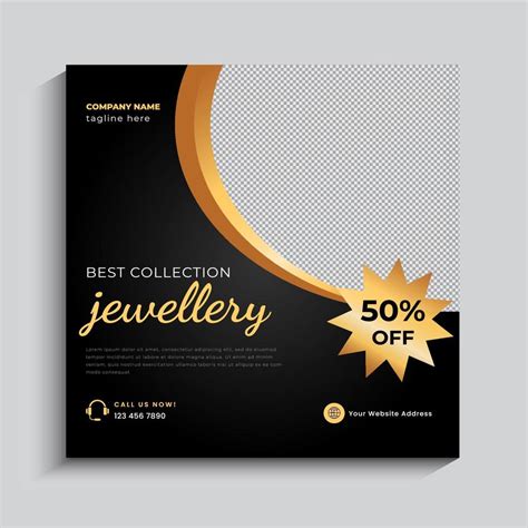 Jewelry Social Media Post Web Banner Or Square Flyer Design Template