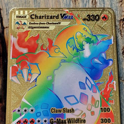 Mavin Charizard Vmax Secret Rainbow Rare Gold Metal Pokemon
