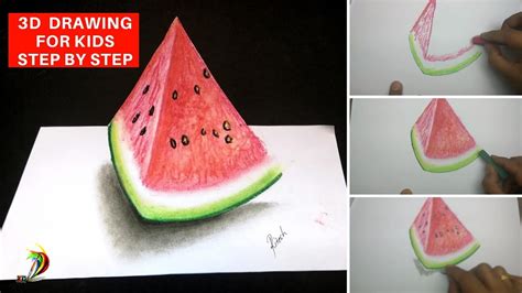 Very Easy 3d Drawing For Kids Step By Step How To Draw 3d