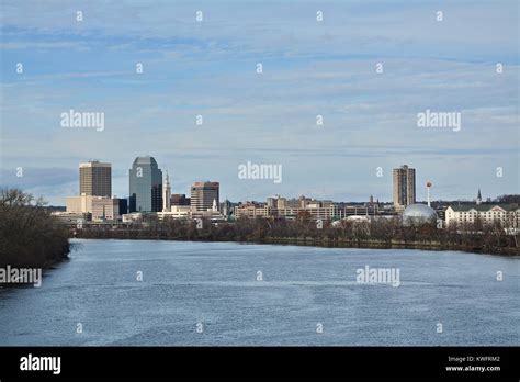 The Springfield Massachusetts Skyline Showing The Metropolis Of Western New England In The