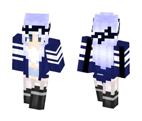 Download りવ൦кបប Blue Anime Girl Minecraft Skin For Free