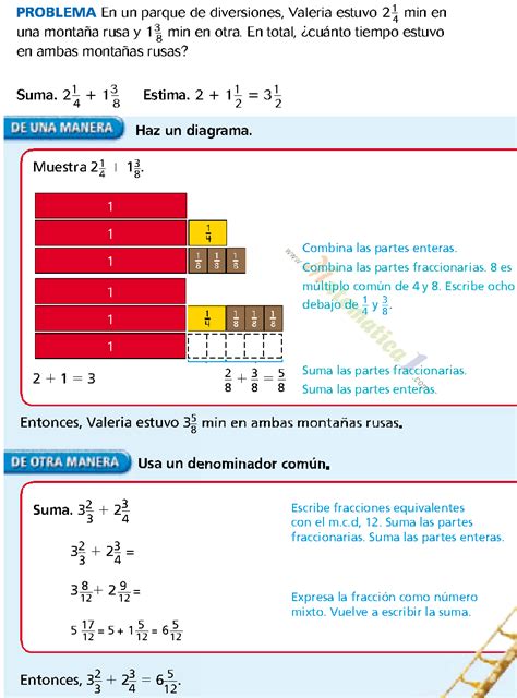 Suma Y Resta De Fracciones Y Mixtos Ejercicios Resueltos