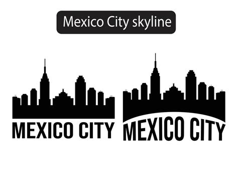 Mexico City Skyline Silhouette Vector Illustration 8157599 Vector Art