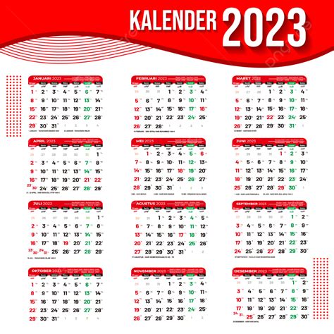 Kalender 2023 Kalender 2023 Kalender Bahasa Indonesia Png And Vector